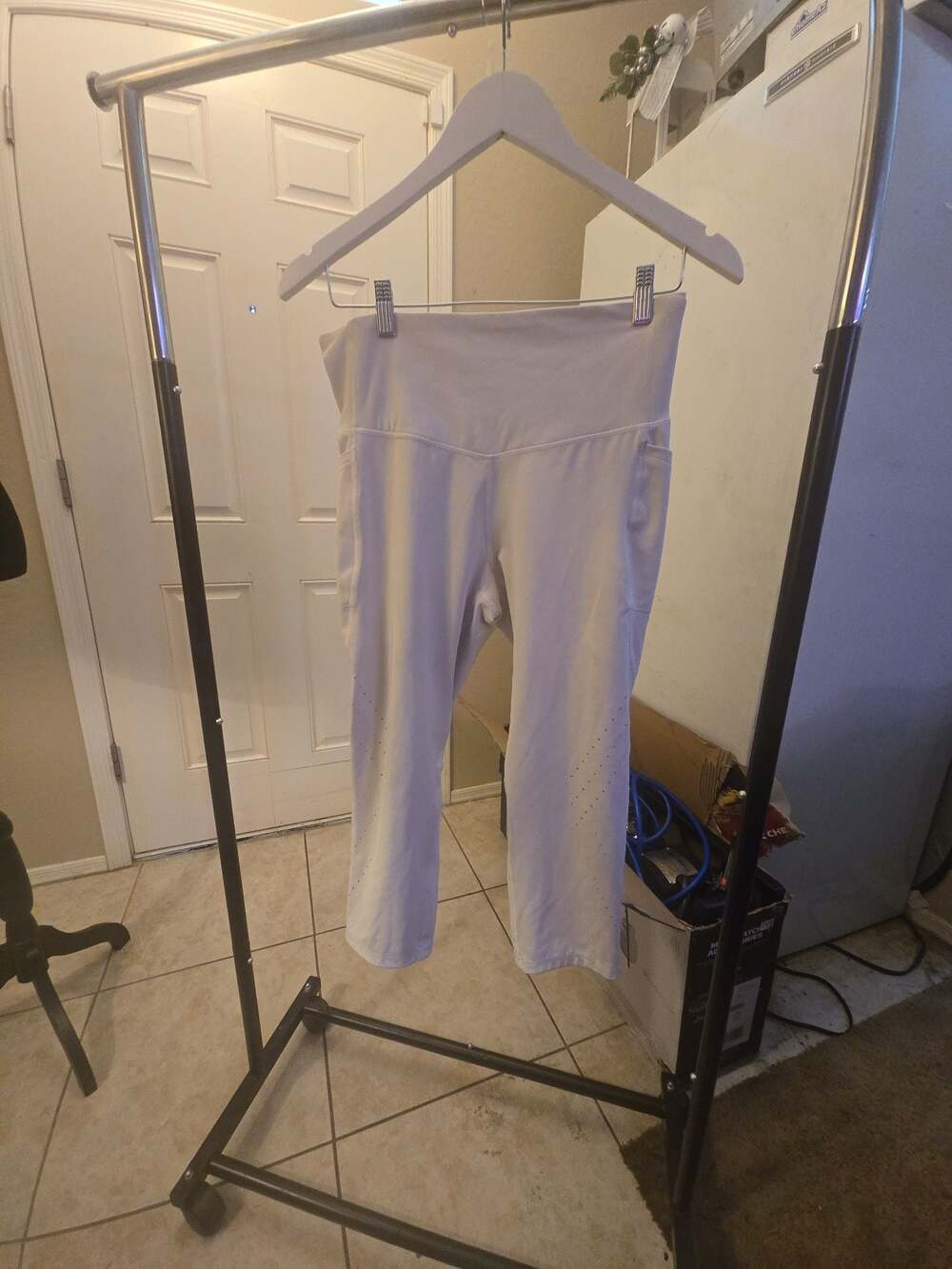 C9 Champion Women's White High-Waist Laser Cut Capri Workout Leggings